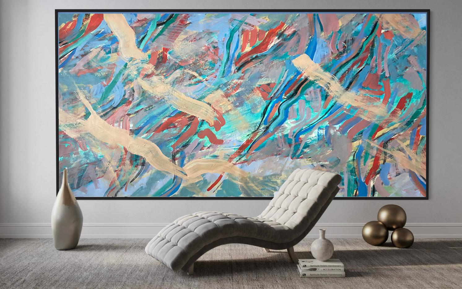 Coastal Equilibrium: Abstract Expressionist Oil and Acrylic Painting