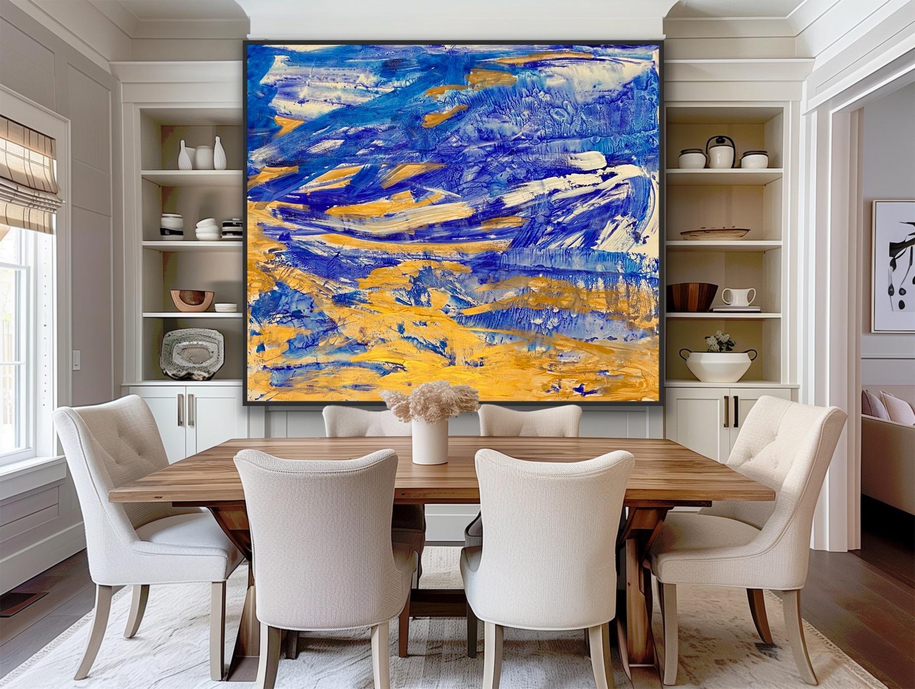 Dayspring Meereslandschaft (Gold), Abstract Painting, von Katarina Joys
