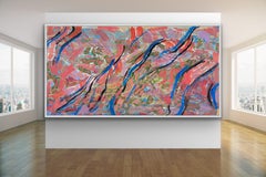Estasi pittura arte astratta rosa