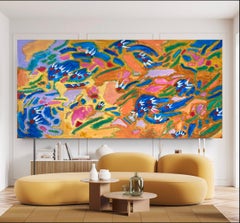 Gemälde im Stil des abstrakten Expressionismus, Acryl auf Leinwand, XXL-Format