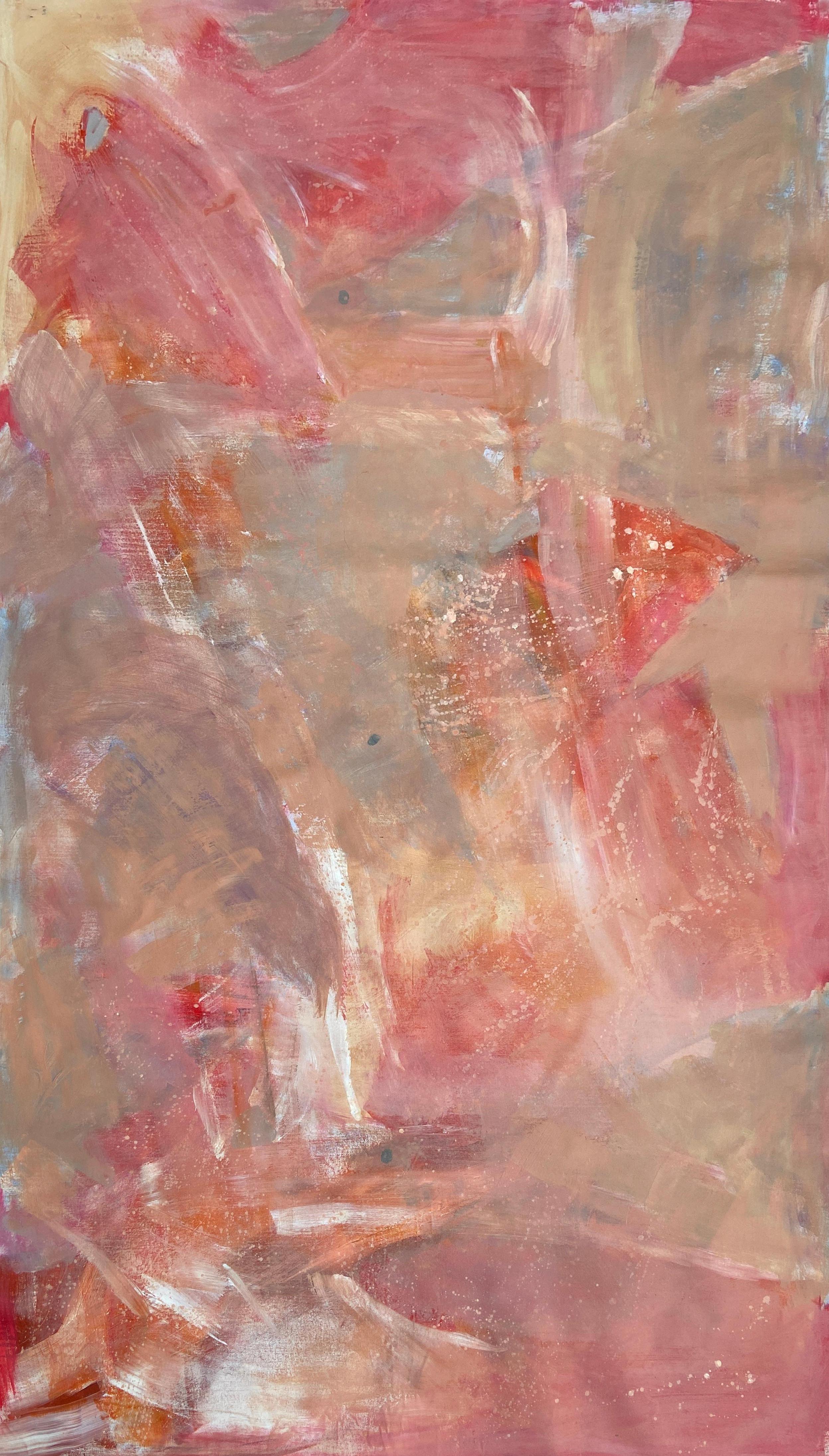 Ember Glow – Grande toile abstraite expressionniste à l'huile et à l'acrylique