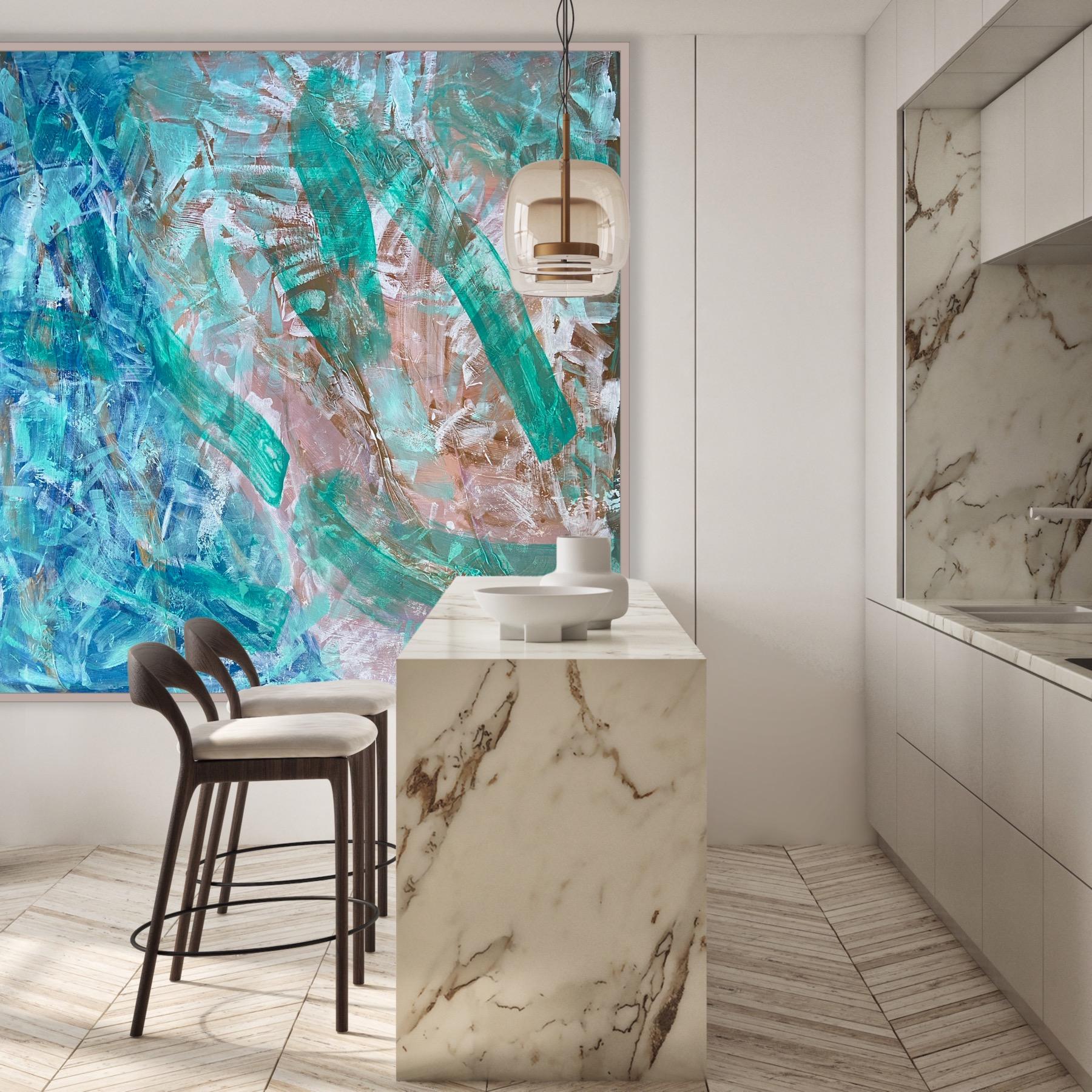 Emerald Coast - Abstract Expressionist Painting by Katarina Joys