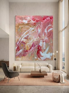 Peinture expressionniste abstraite « Eternal », huile et acrylique sur toile, format XXL