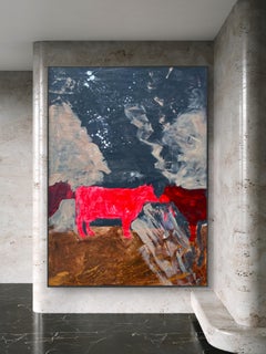 "Eternity" - Dipinto espressionista astratto, XXL, olio e acrilico su tela