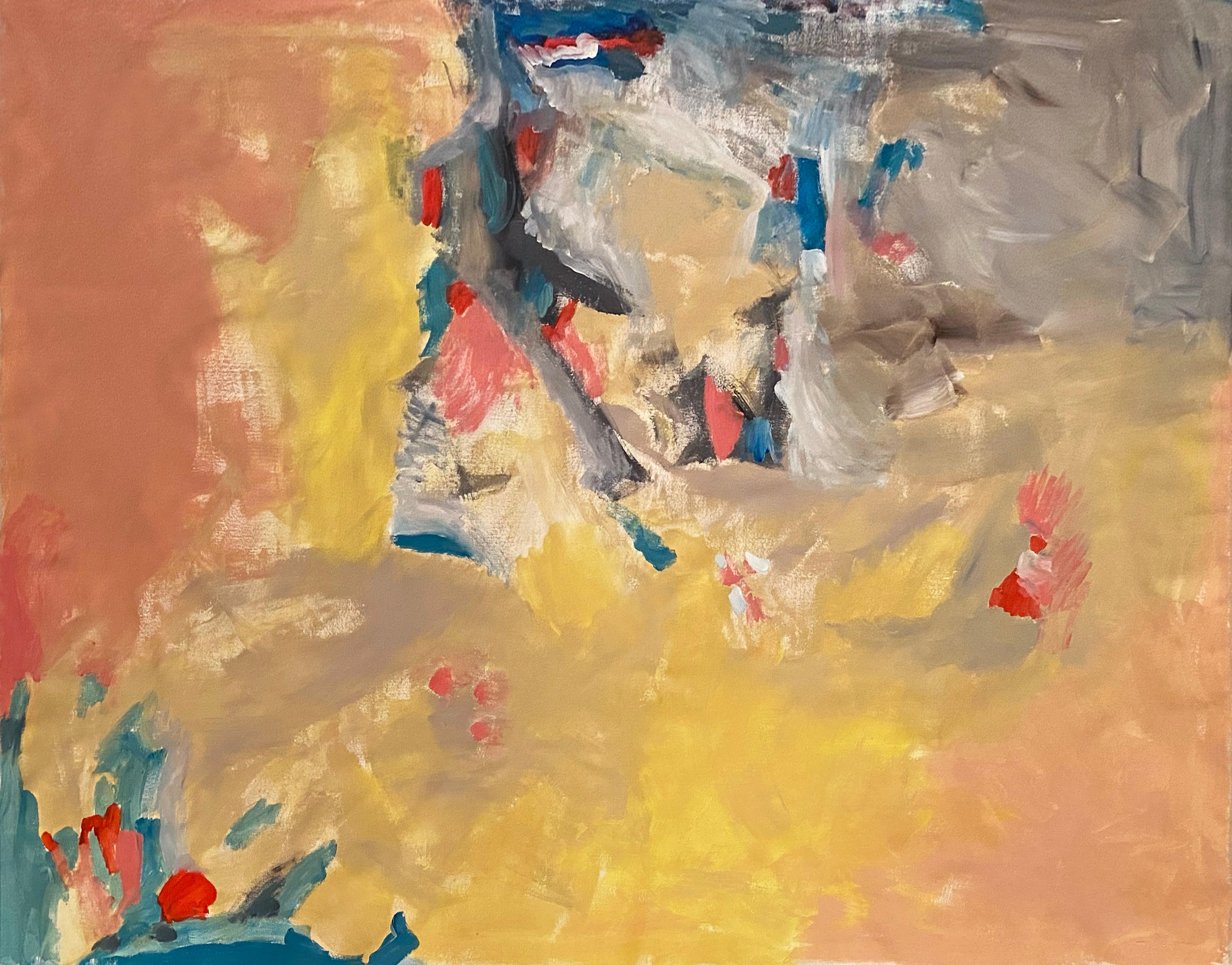 Eternity - Beige Abstract Painting by Katarina Joys