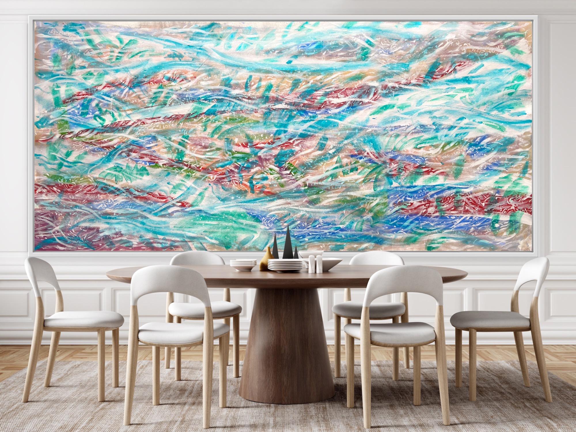 Currents of Memory, flowers, landscape, abstract art - Expressionnisme abstrait Painting par Katarina Joys