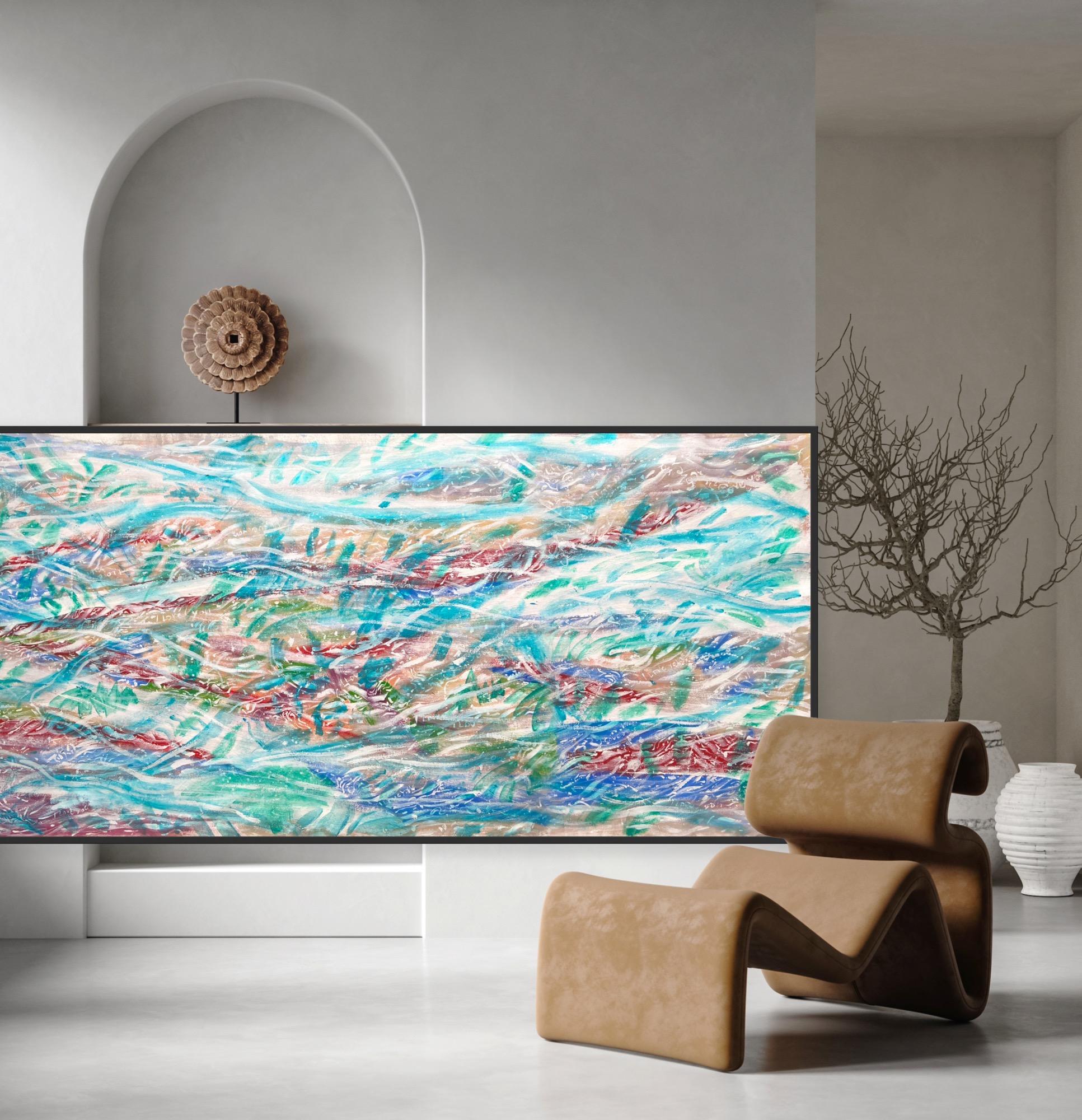 Peinture abstraite sur toile, bleue, extra-large, XXL, grande peinture à l'huile sur toile, expressionnisme abstrait.

Art abstrait, fleurs d'eau, fleurs exotiques, paysage, nature morte, expressionnisme abstrait, impressionnisme abstrait.

L'objet