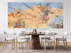 Flores Haiku Pintura abstracta a gran escala, acrílico y óleo sobre lienzo