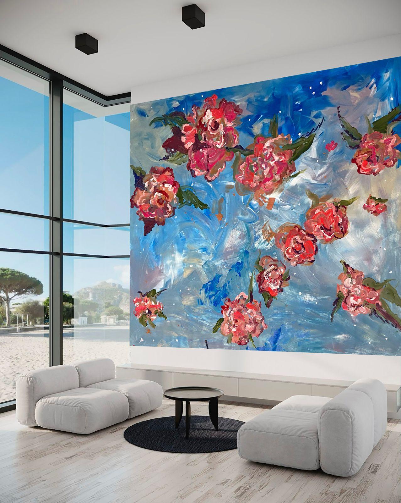 flowers & stars - Painting by Katarina Joys