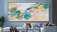 Forever You, Abstract Acrylic and Oil Painting on Canvas, 21st Century