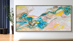 Forever You, Abstract Acrylic and Oil Painting on Canvas, 21st Century