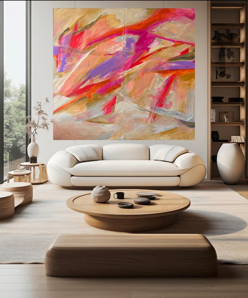 Für immer jung (Beige), Landscape Painting, von Katarina Joys