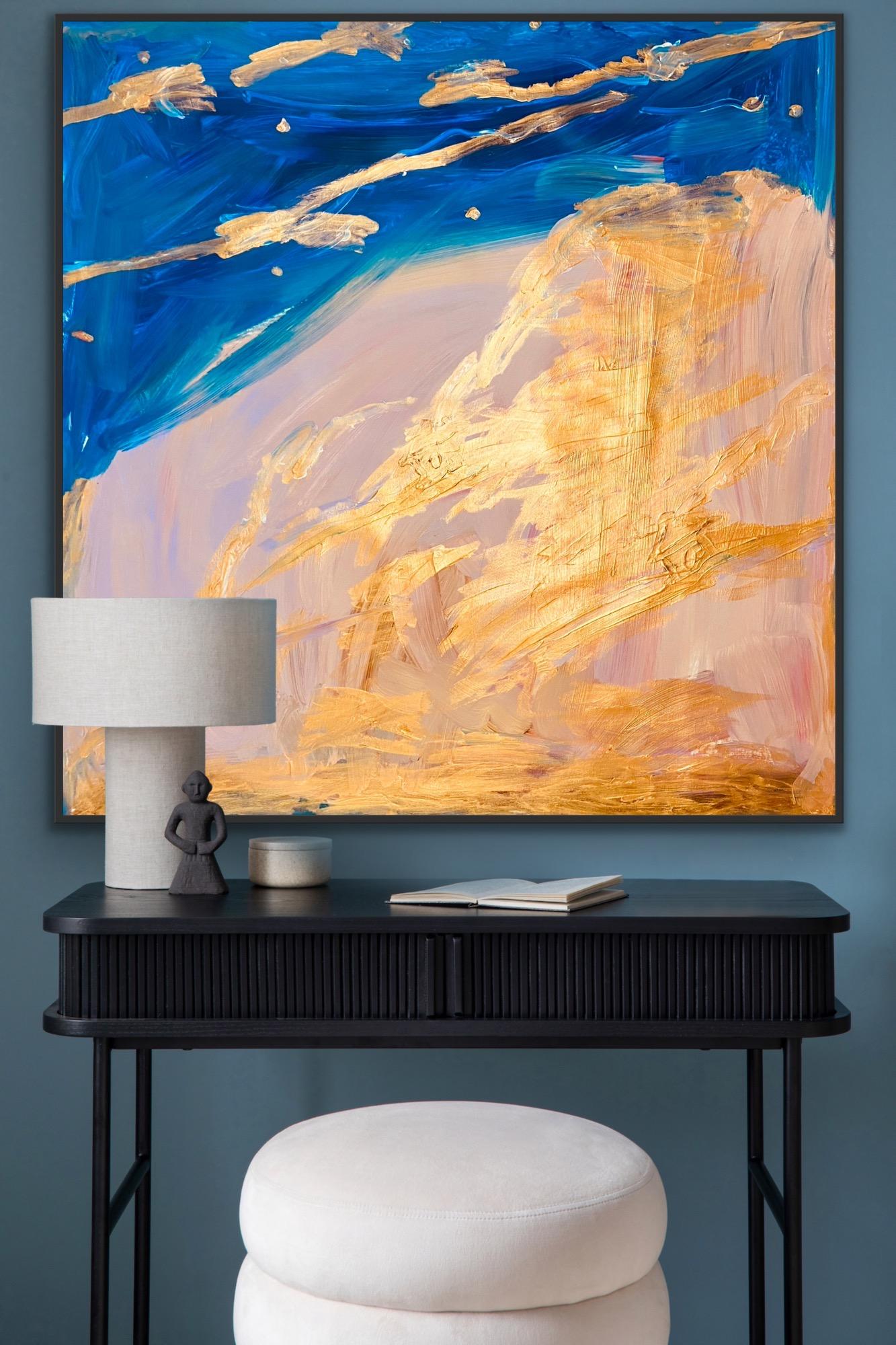 Golden peak - Abstract Expressionist Painting by Katarina Joys