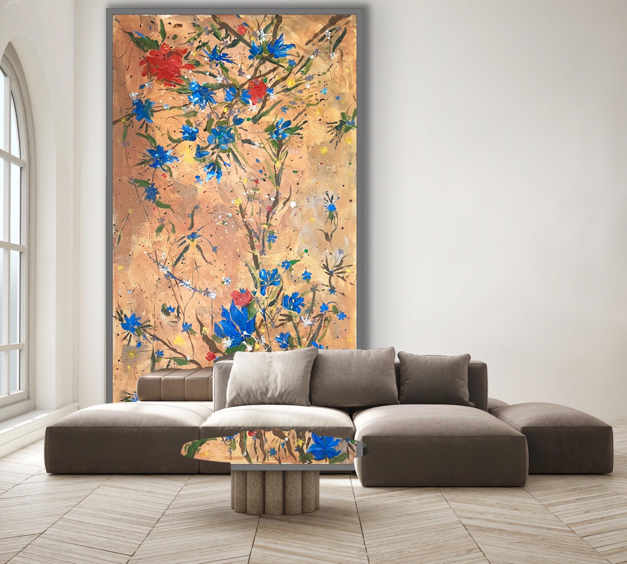 Haiku flowers - Abstract Expressionist Painting by Katarina Joys