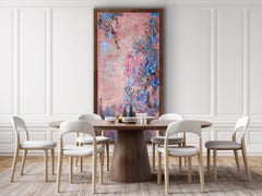 fleurs abstraites rose  peinture