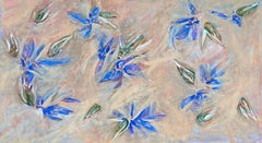 Dipinto astratto floreale "Harmony", acrilico su tela, XXI secolo