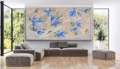 Peinture abstraite florale « Harmony », acrylique sur toile, XXIe siècle