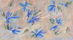 Harmony Floral Abstract Painting in Acrylic on Canvas, 21st Century