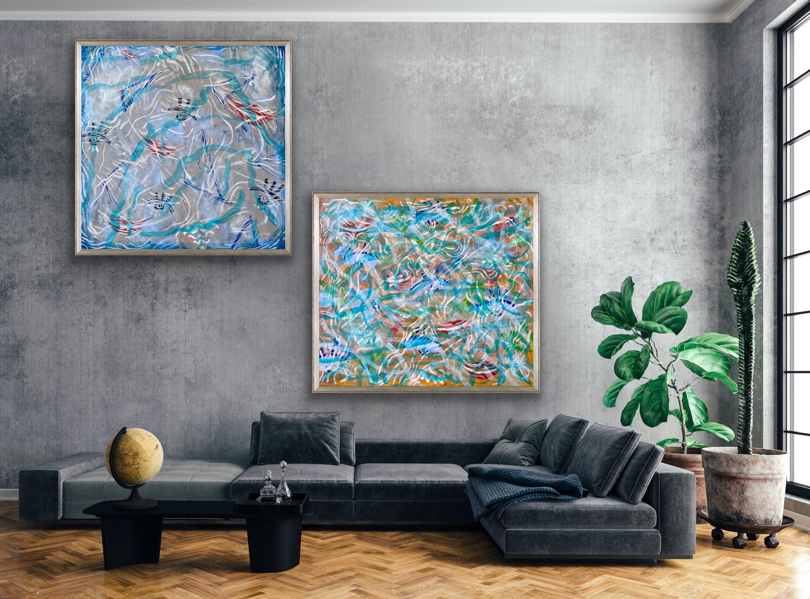 Pleasure map - Abstract Impressionist Painting by Katarina Joys