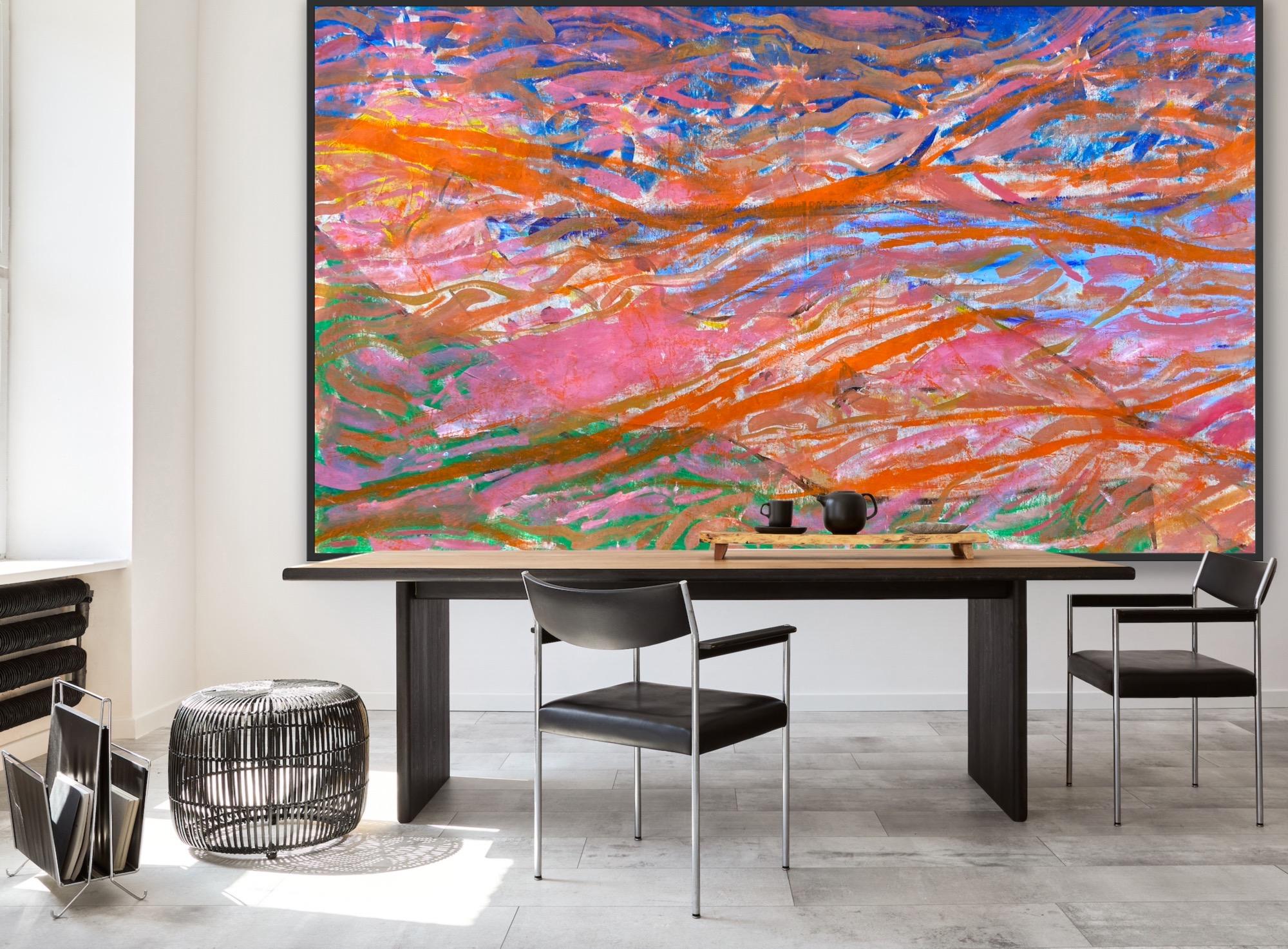 Landschaft mit verborgenen Figuren (Gold), Abstract Painting, von Katarina Joys