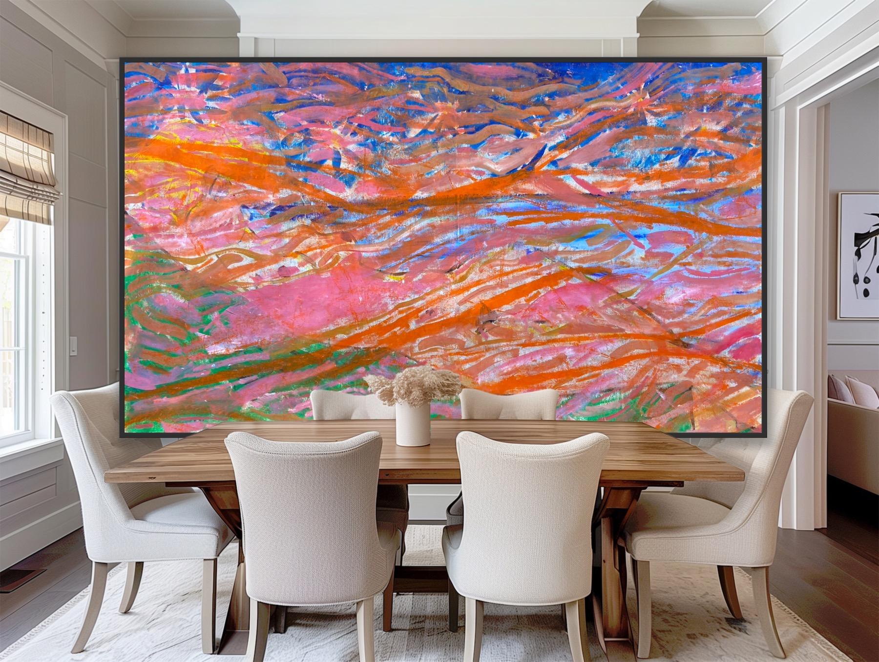 Katarina Joys Abstract Painting – Landschaft mit verborgenen Figuren