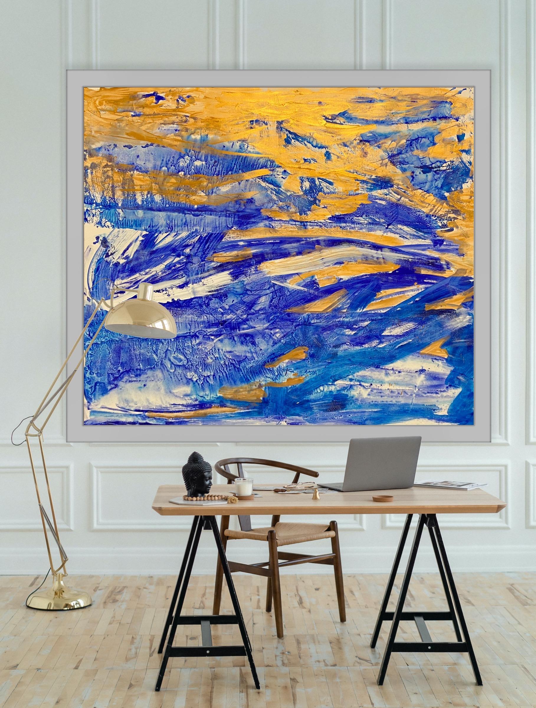 Katarina Joys Abstract Painting - landscape sea abstract Dayspring