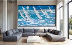 landscape sea painting Marine lovers by night