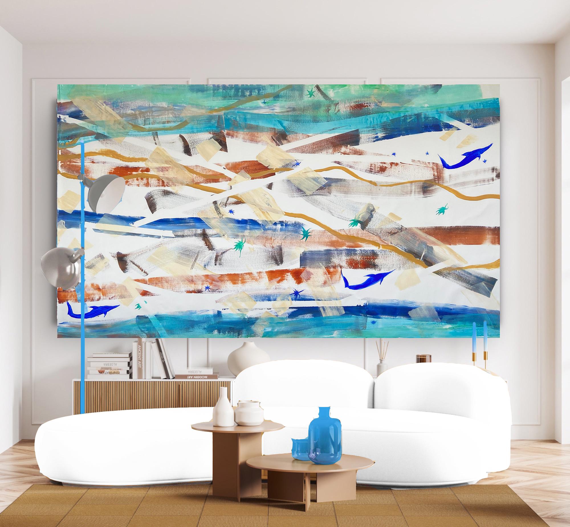 lovers, abstract painting For Sale 1