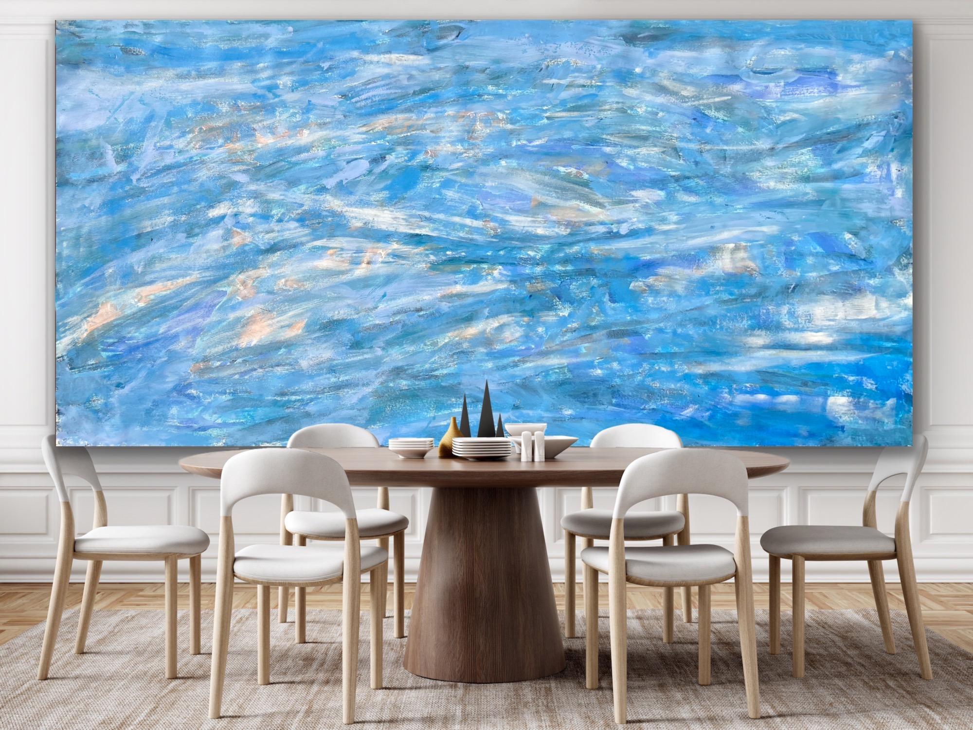 magic waters, abstract painting, landscape