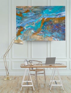 Motion Abstract Painting, Oil on Canvas, 21st Century, Unique Artwork