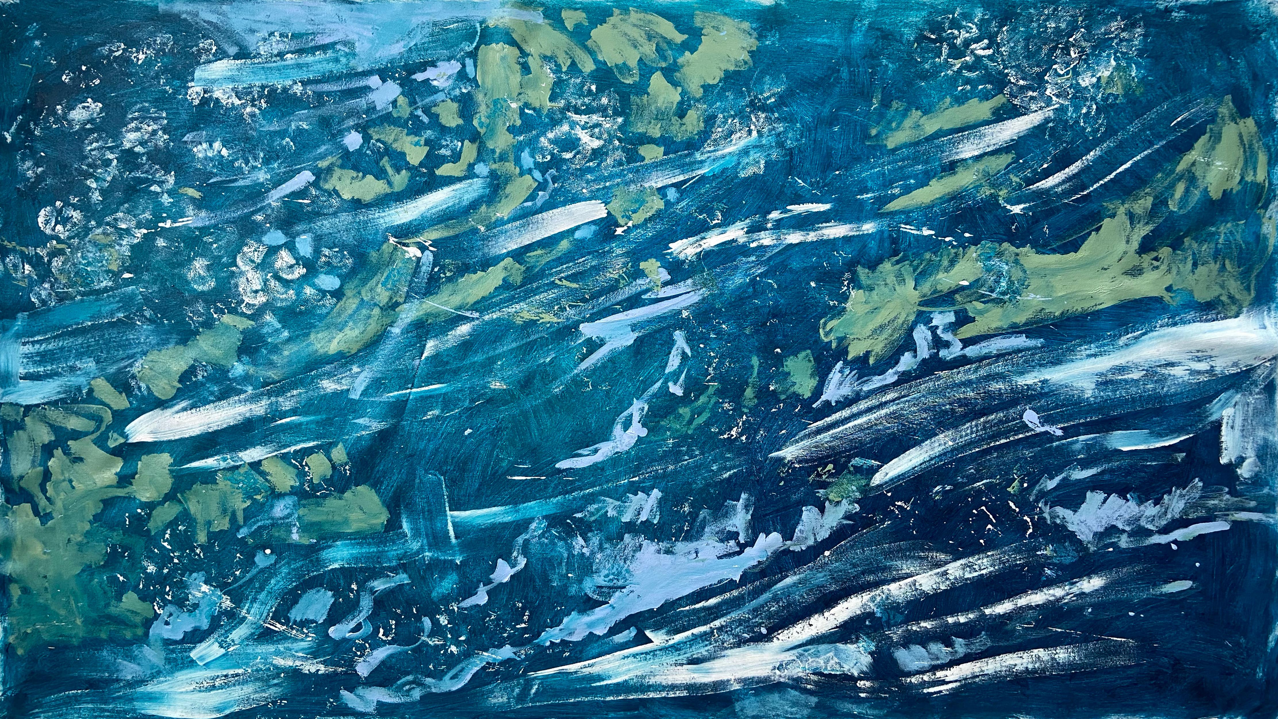 Nachtlandschaft Meer (Abstrakter Expressionismus), Painting, von Katarina Joys