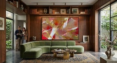 Passion Space: Hand-Signed Acrylic & Oil Abstract Painting, 212x202cm