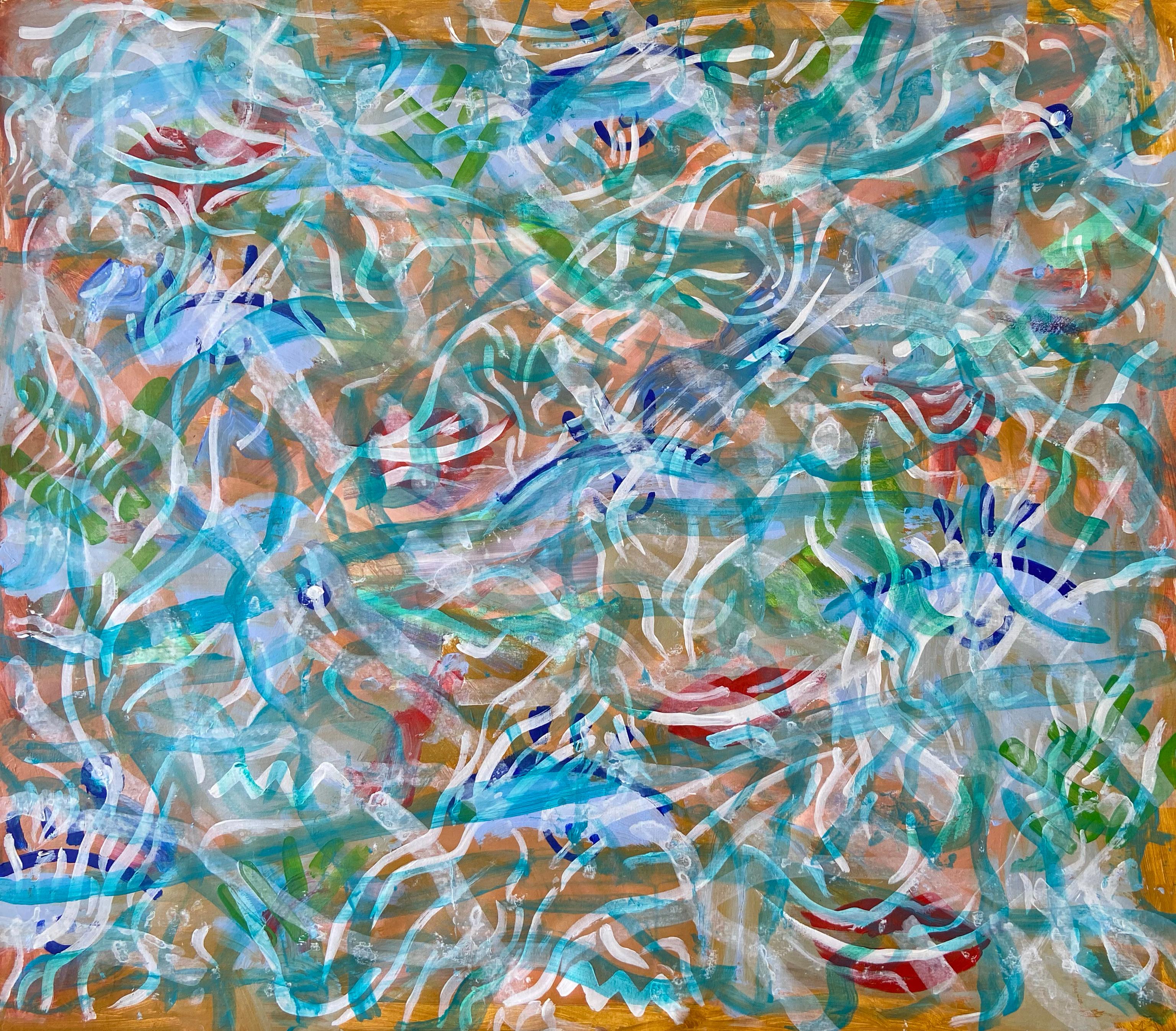 Pleasure map - Abstract Expressionist Painting by Katarina Joys