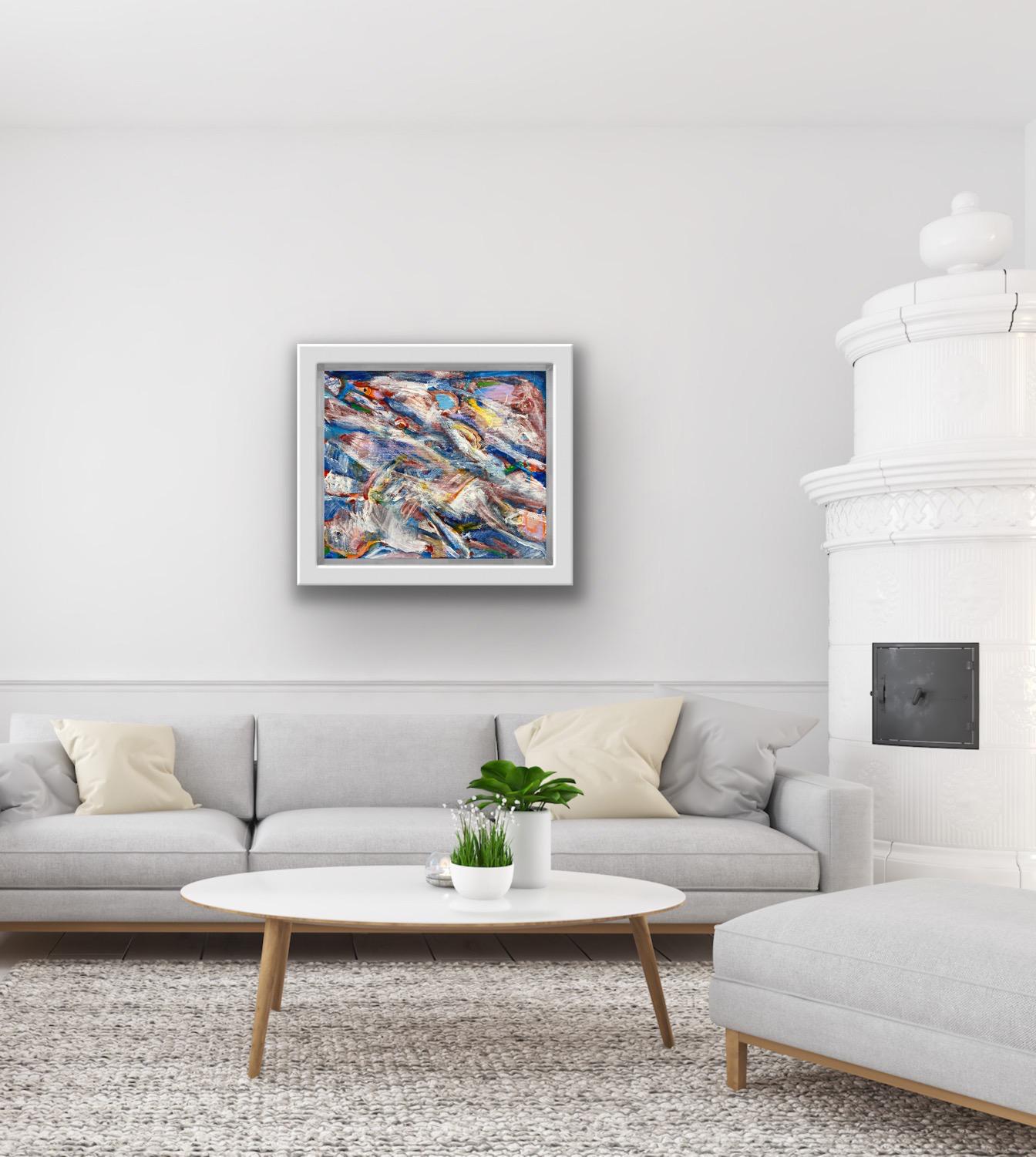 Rainbow flowers, abstract art, abstract painting, abstract expressionism, canvas im Angebot 8