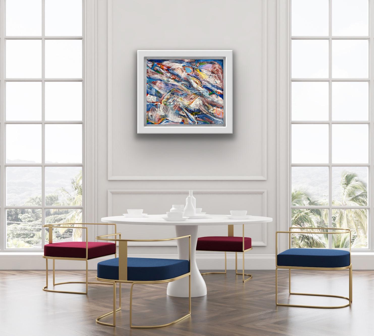 Rainbow flowers, abstract art, abstract painting, abstract expressionism, canvas im Angebot 4