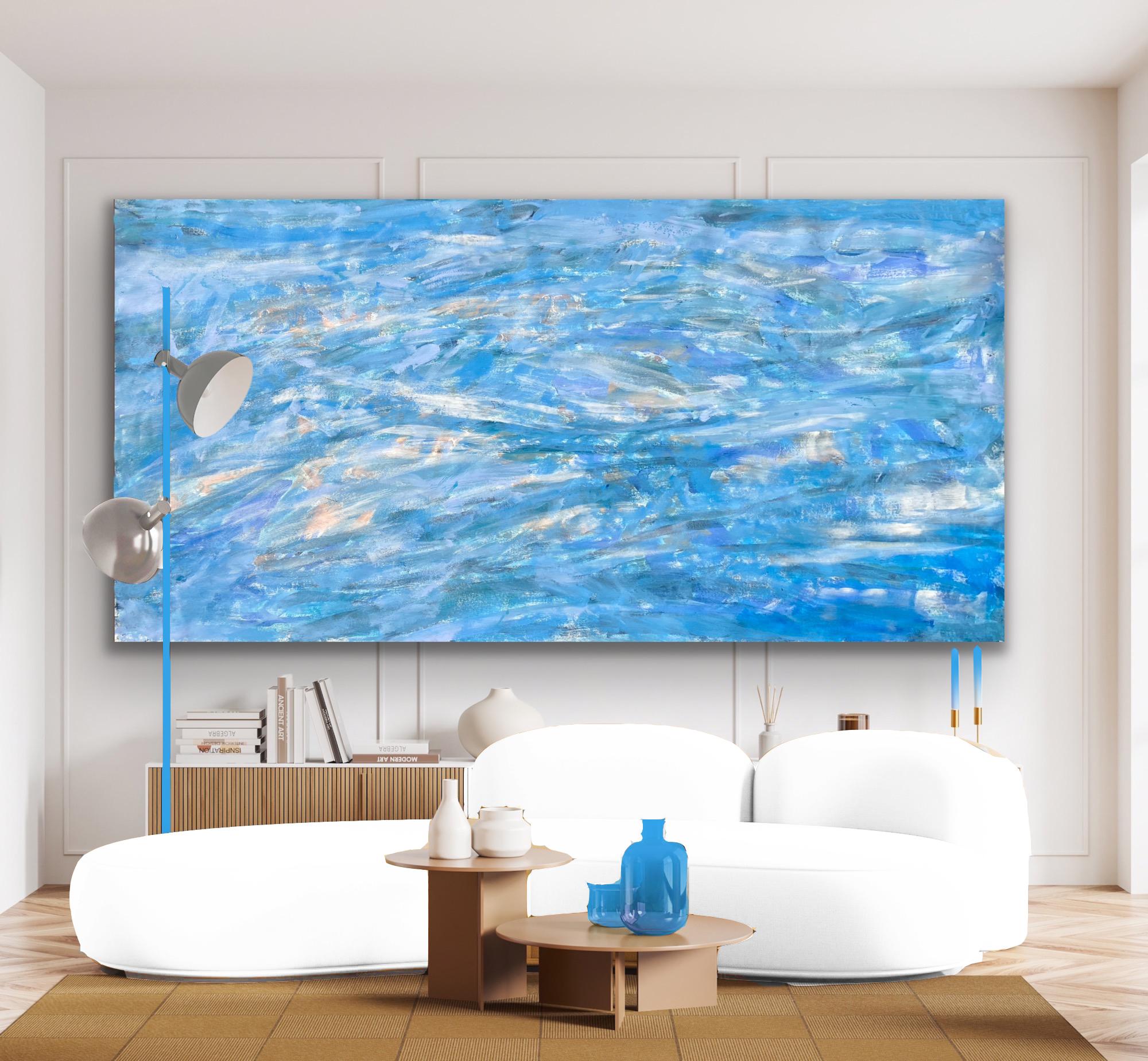 Sea breath - Abstract Impressionist Painting by Katarina Joys