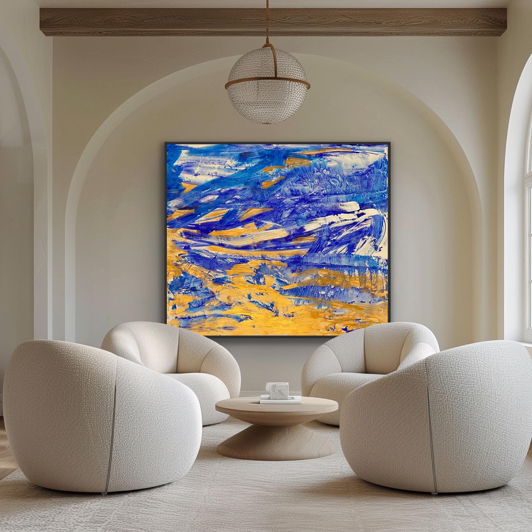 Katarina Joys Abstract Painting - Dayspring sea landscape