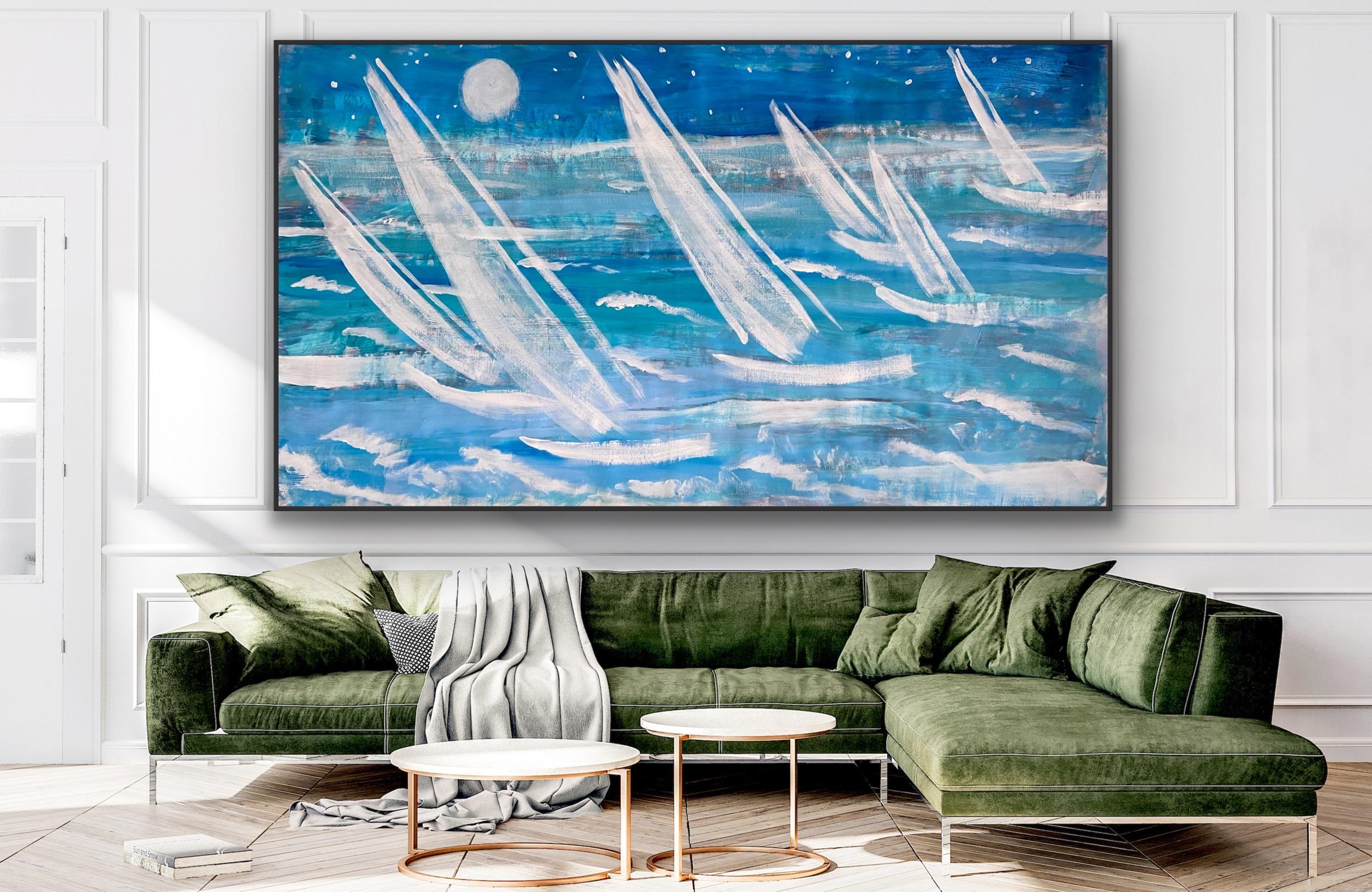 paysage  mer Voiles chanceuses - Painting de Katarina Joys