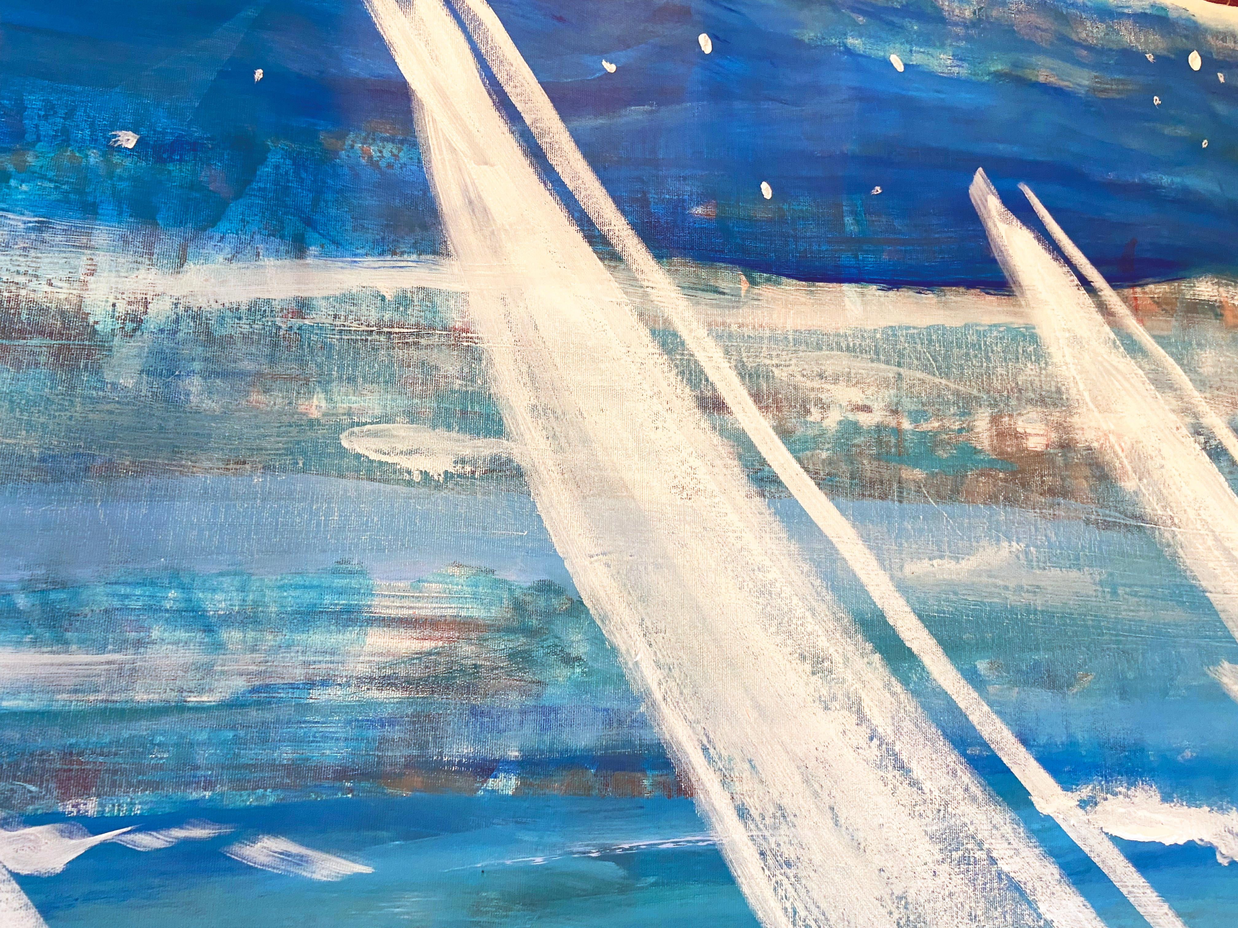paysage  mer Voiles chanceuses en vente 2