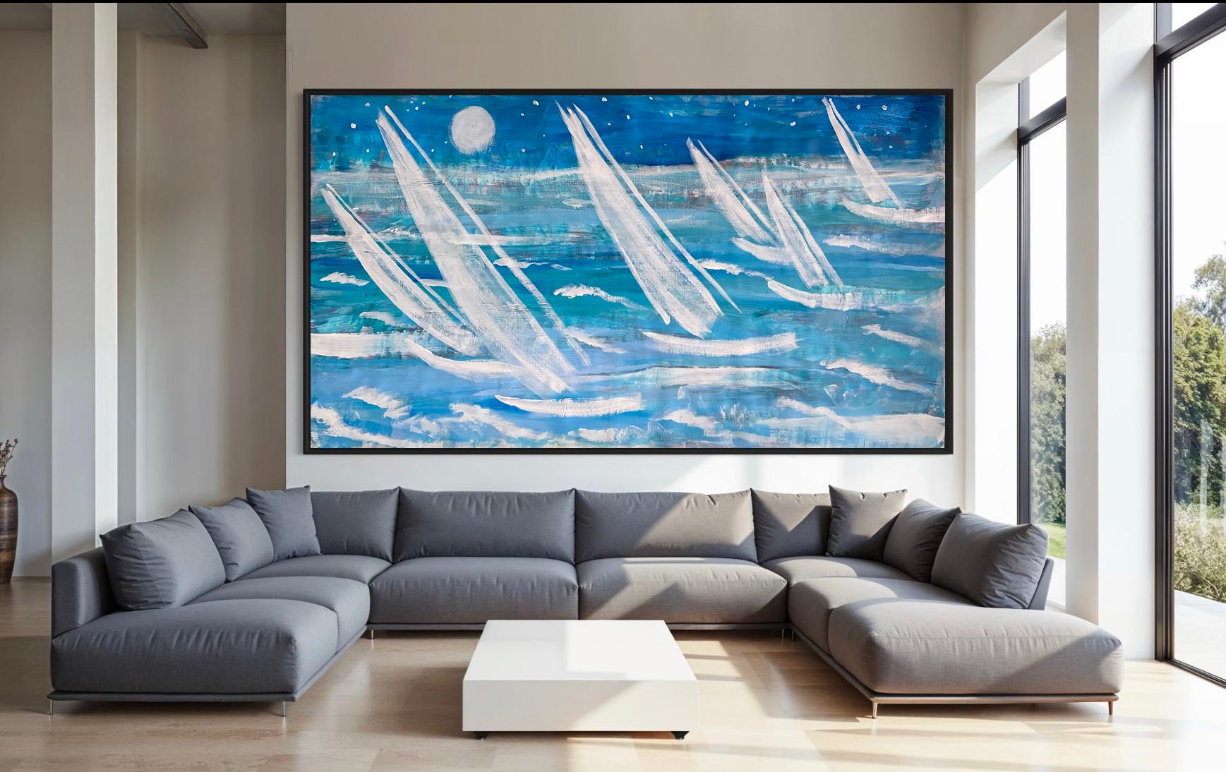 Landscape Painting Katarina Joys - paysage  mer Voiles chanceuses