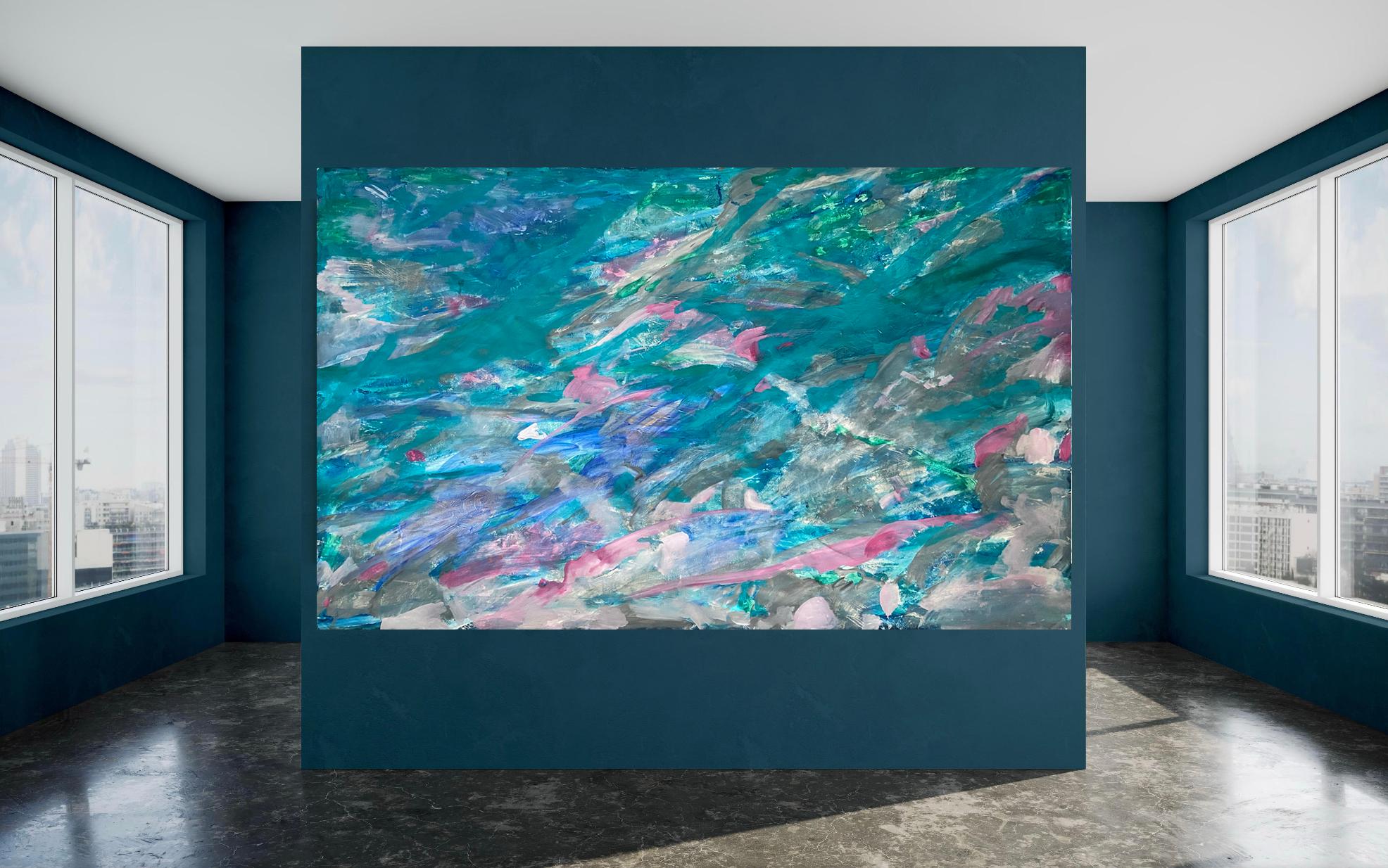 Myriad passion - Gray Abstract Painting by Katarina Joys
