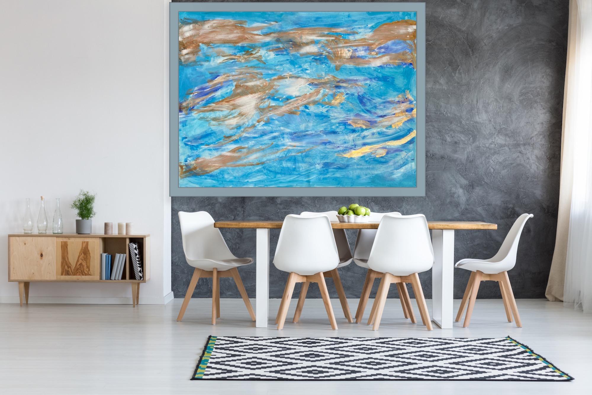 Sonnenstrahlen (Gold), Abstract Painting, von Katarina Joys