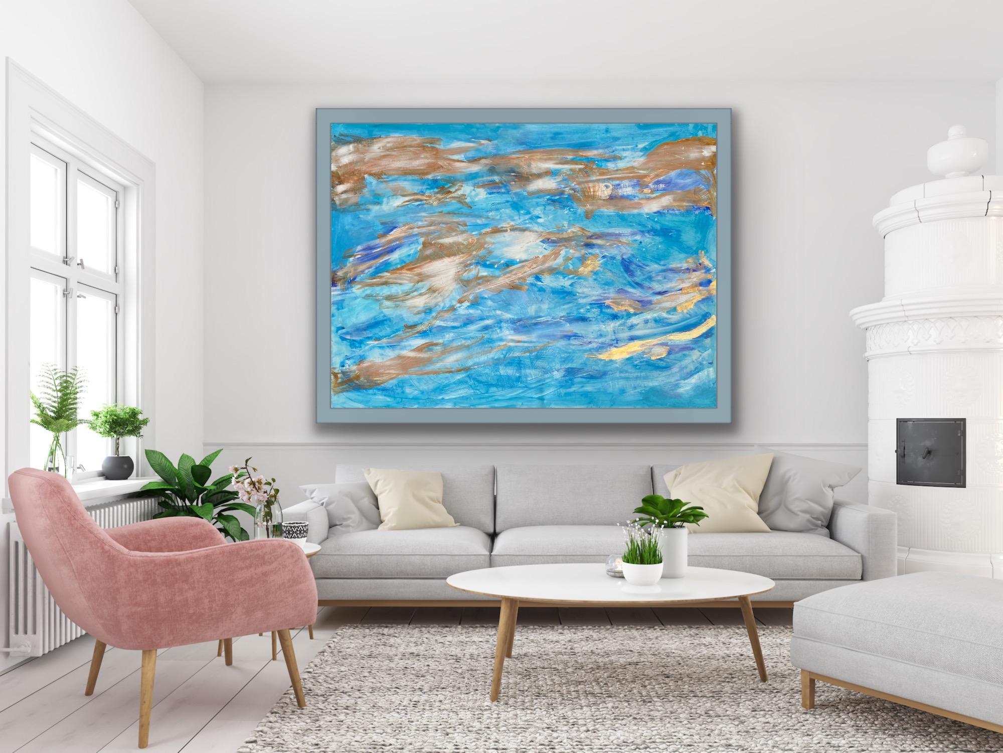 sun beams - Abstract Expressionist Painting by Katarina Joys