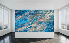 Sunrise Corals: Abstract Acrylic Painting on Canvas, 21st Century