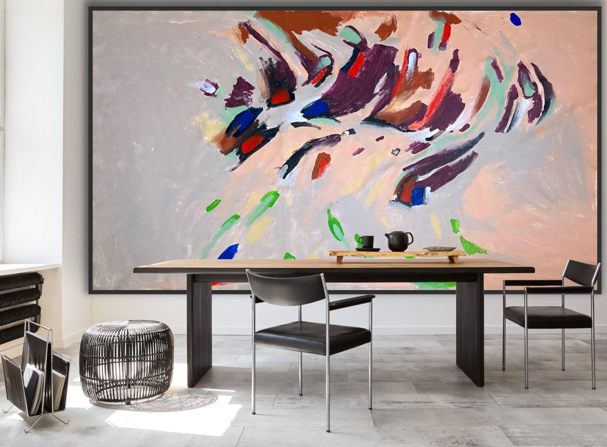 Synthesis - Beige Abstract Painting by Katarina Joys