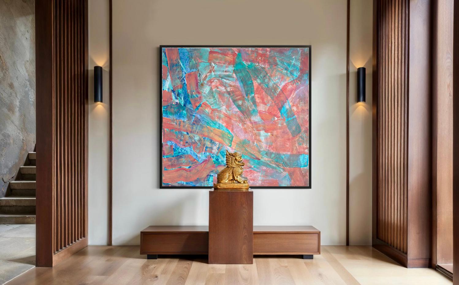 Landscape Painting Katarina Joys - fleurs d
eau, art expressionniste abstrait