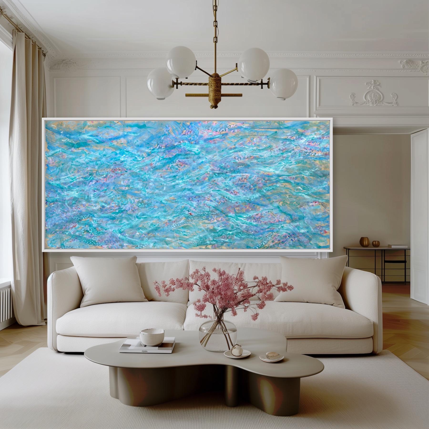 Water flowers - Abstract Impressionist Painting by Katarina Joys