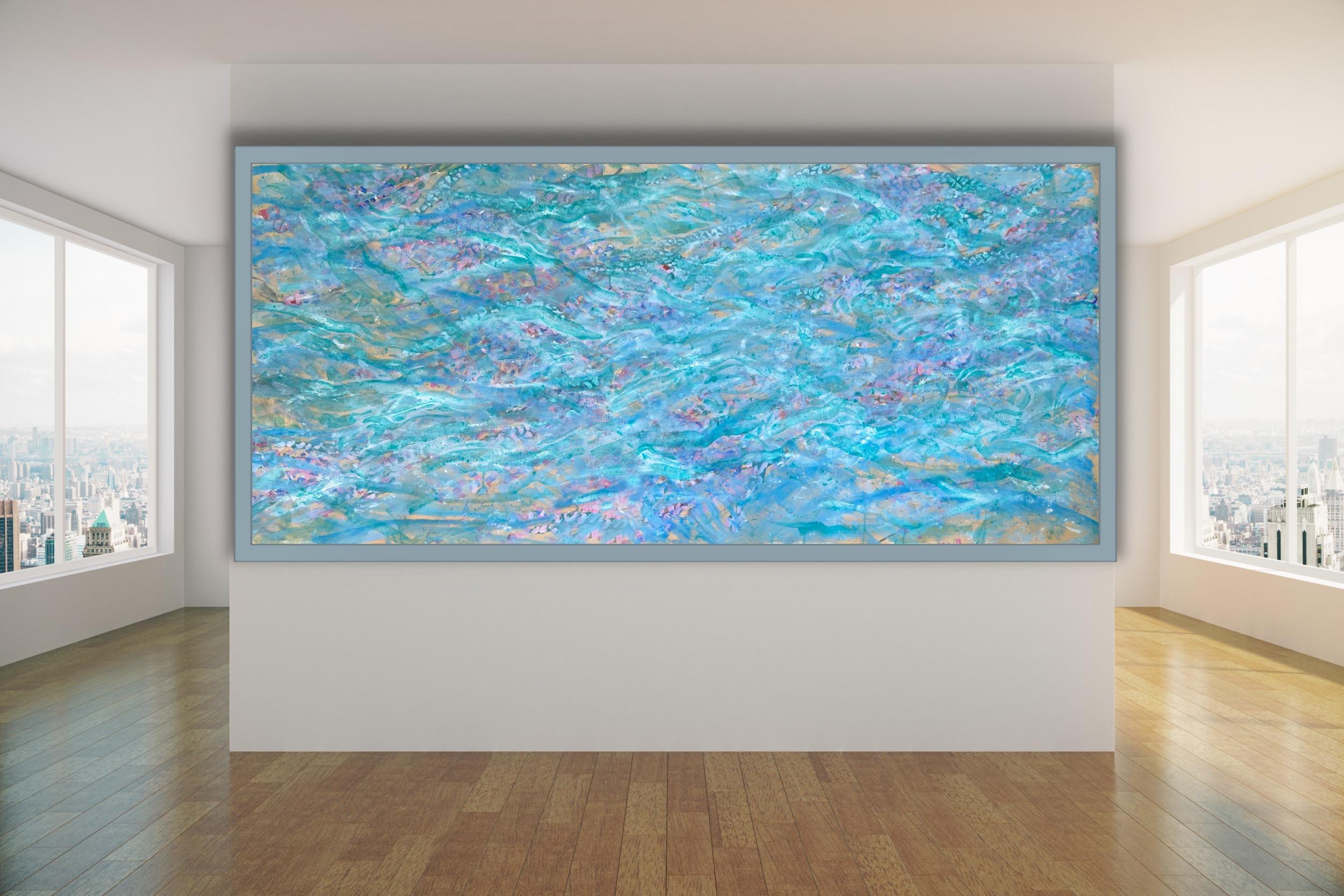 Fleurs d'eau - Impressionnisme abstrait Painting par Katarina Joys