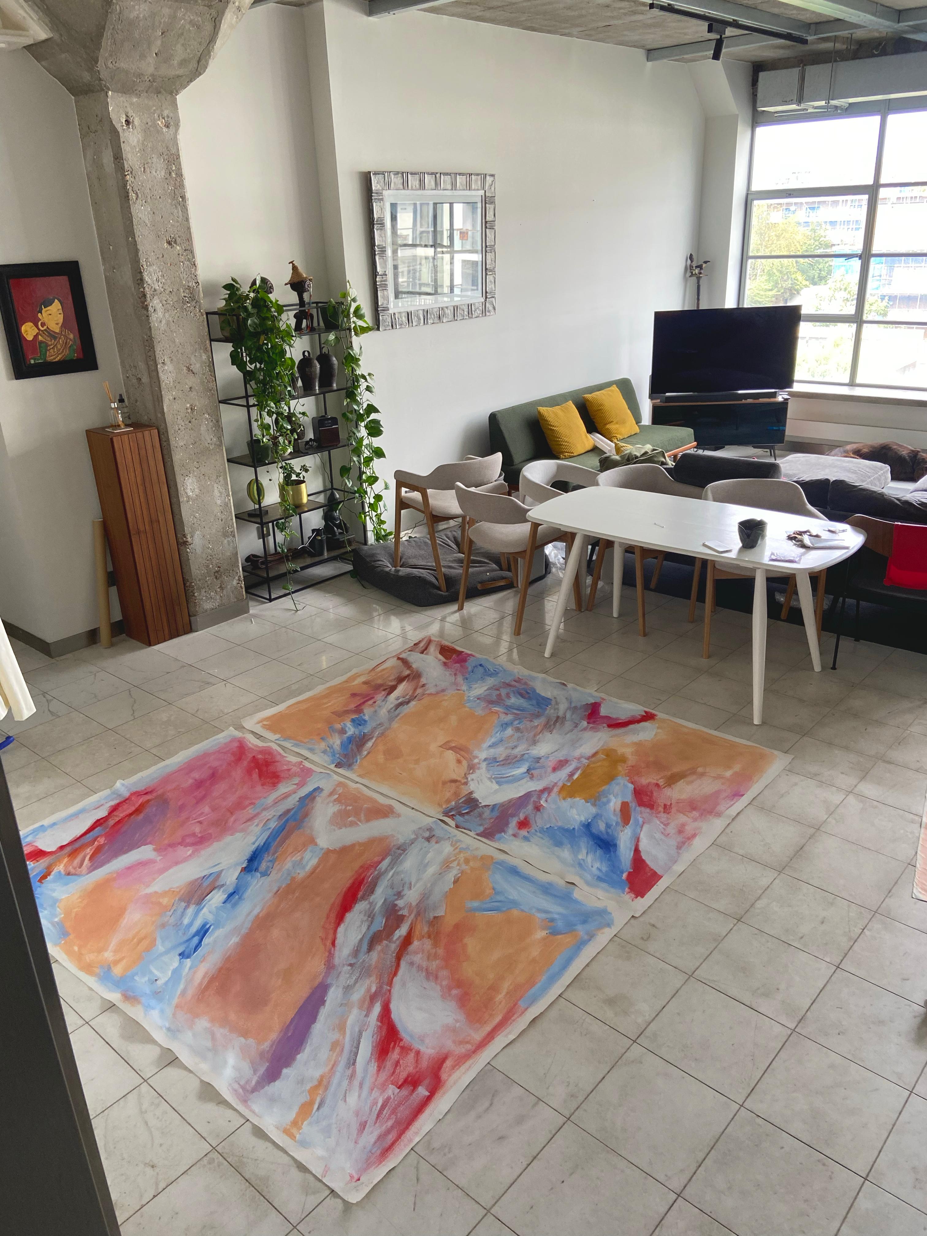 Whirls of fortune, diptych, abstract painting, landscape For Sale 1