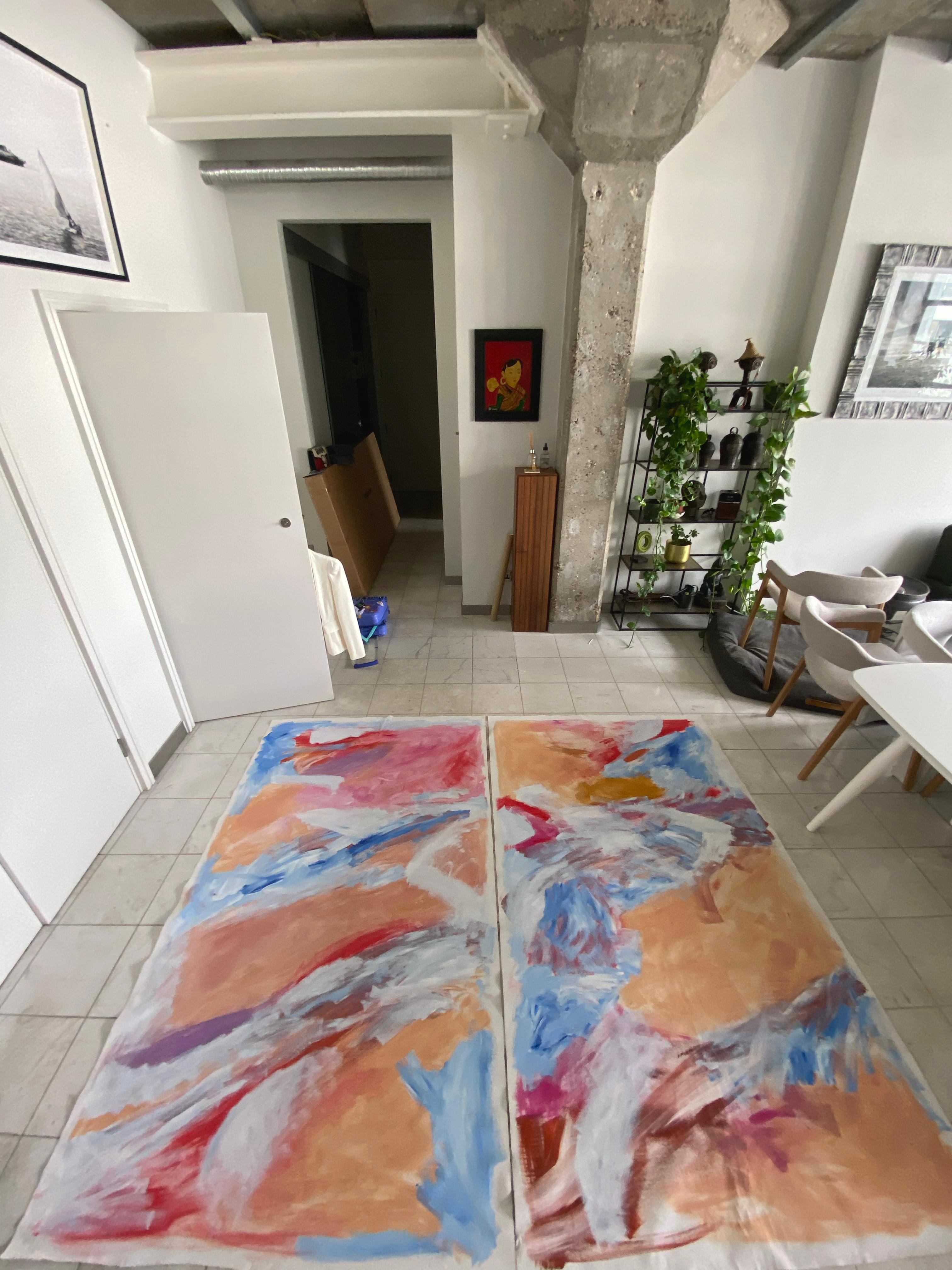 Whirls of fortune, diptych, abstract painting, landscape For Sale 2